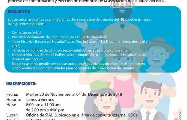 Conformación y Elección de los Miembros de la Asociación de Usuarios del HIDC